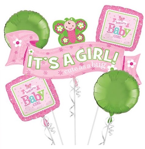 It's A Girl (Cute as a bug) Balloon Package