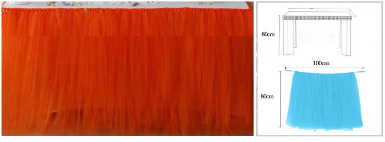 CORAL ORANGE TUTU TABLE SKIRT