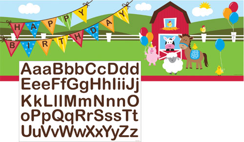 BARNYARD FARM HOUSE PERSONALIZED GIANT PARTY BANNER